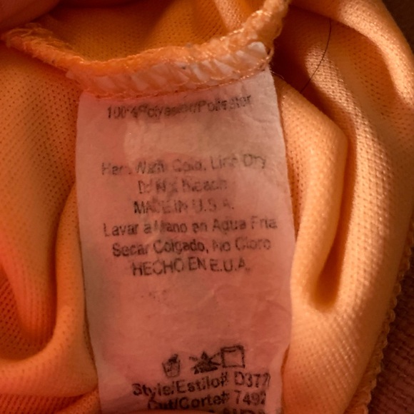 VINTAGE - Orange - silk crepe nightgown - lightweight and semi-transparent Large - Picture 8 of 8